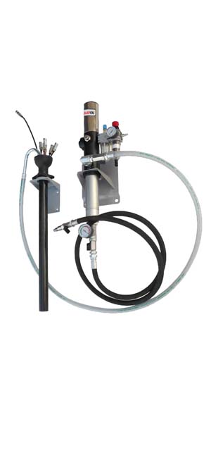 Wall mounted pneumatic set for suction of waste oil with reel 10 m and  probe set - EquipOil