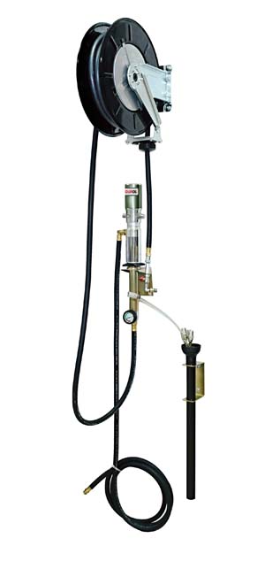 Wall mounted pneumatic set for suction of waste oil and probe set - EquipOil